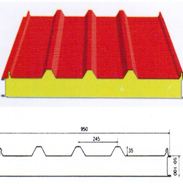 內蒙古聚氨酯PU夾芯屋面板YX35-245-950型